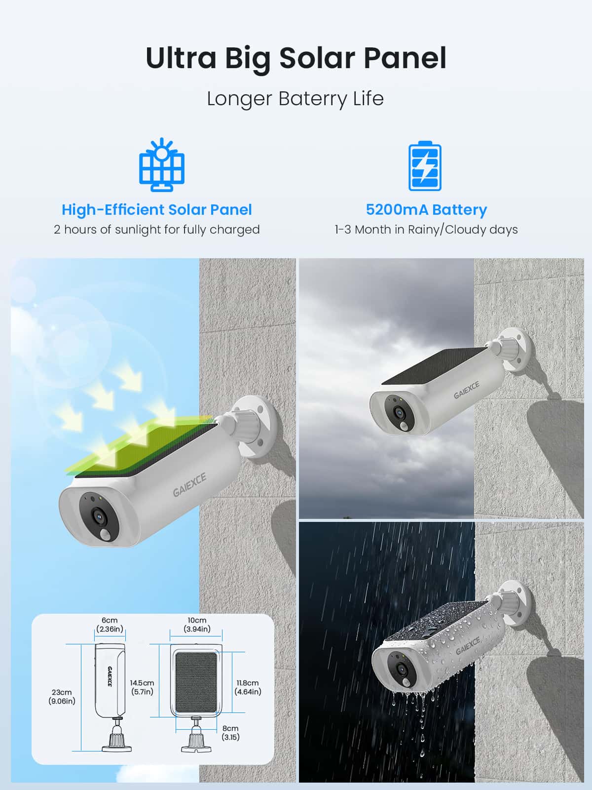 [Wireless Pro, 2.4G&5G WiFi, Expandable 10Channels System] 4MP Wireless Solar Security Camera with 64G Local Storage and Two-Way Audio