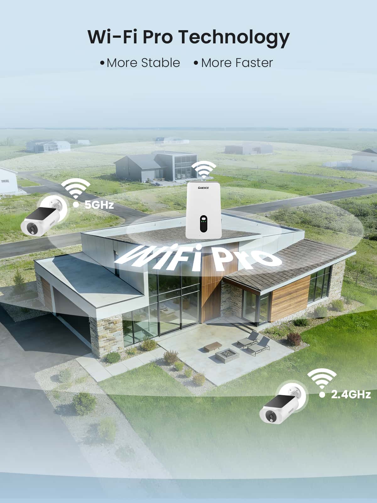 [Wireless Pro, 2.4G&5G WiFi, Expandable 10Channels System] 4MP Wireless Solar Security Camera with 64G Local Storage and Two-Way Audio