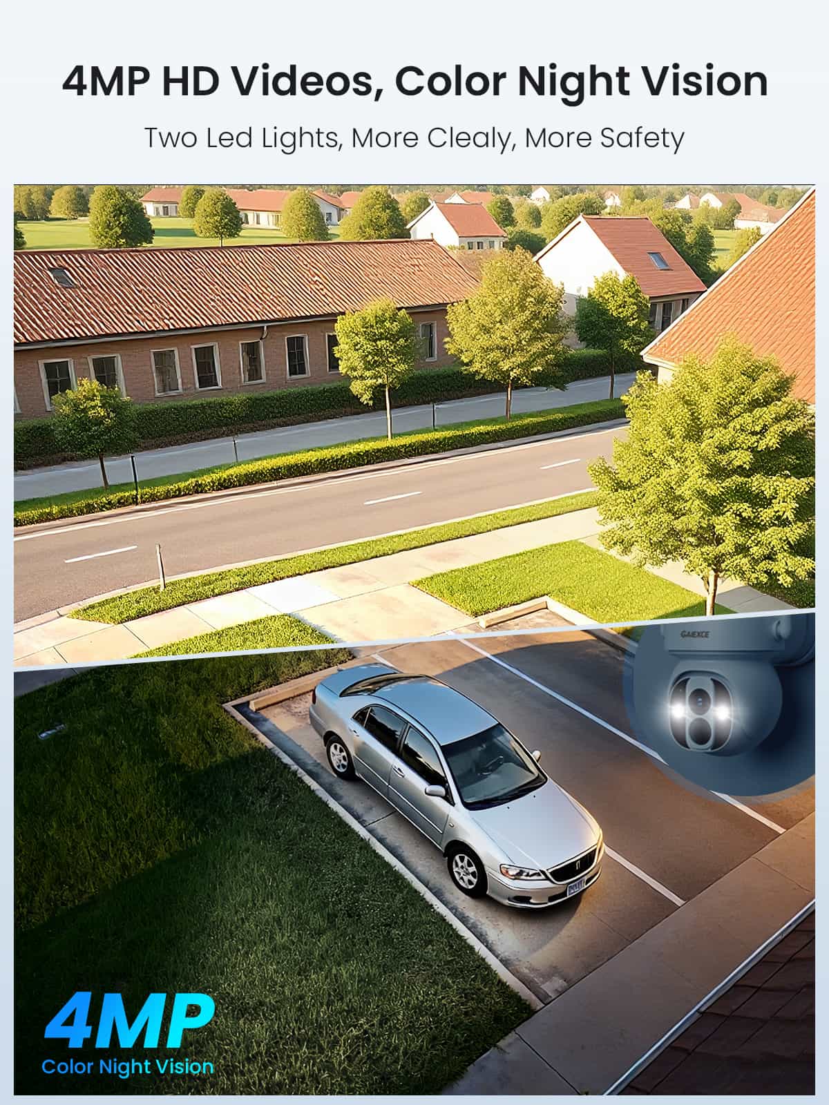 [Wireless Pro, 2.4G&5G WiFi, Expandable 10Channels System] 4MP Wireless Solar 360° Pan & Tilt Security Cameras with Local Storage