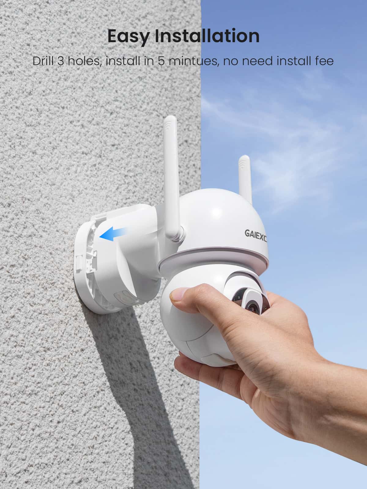 [Wireless Pro, 2.4G&5G WiFi, Expandable 10Channels System] 4MP Wireless Solar 360° Pan & Tilt Security Cameras with Local Storage