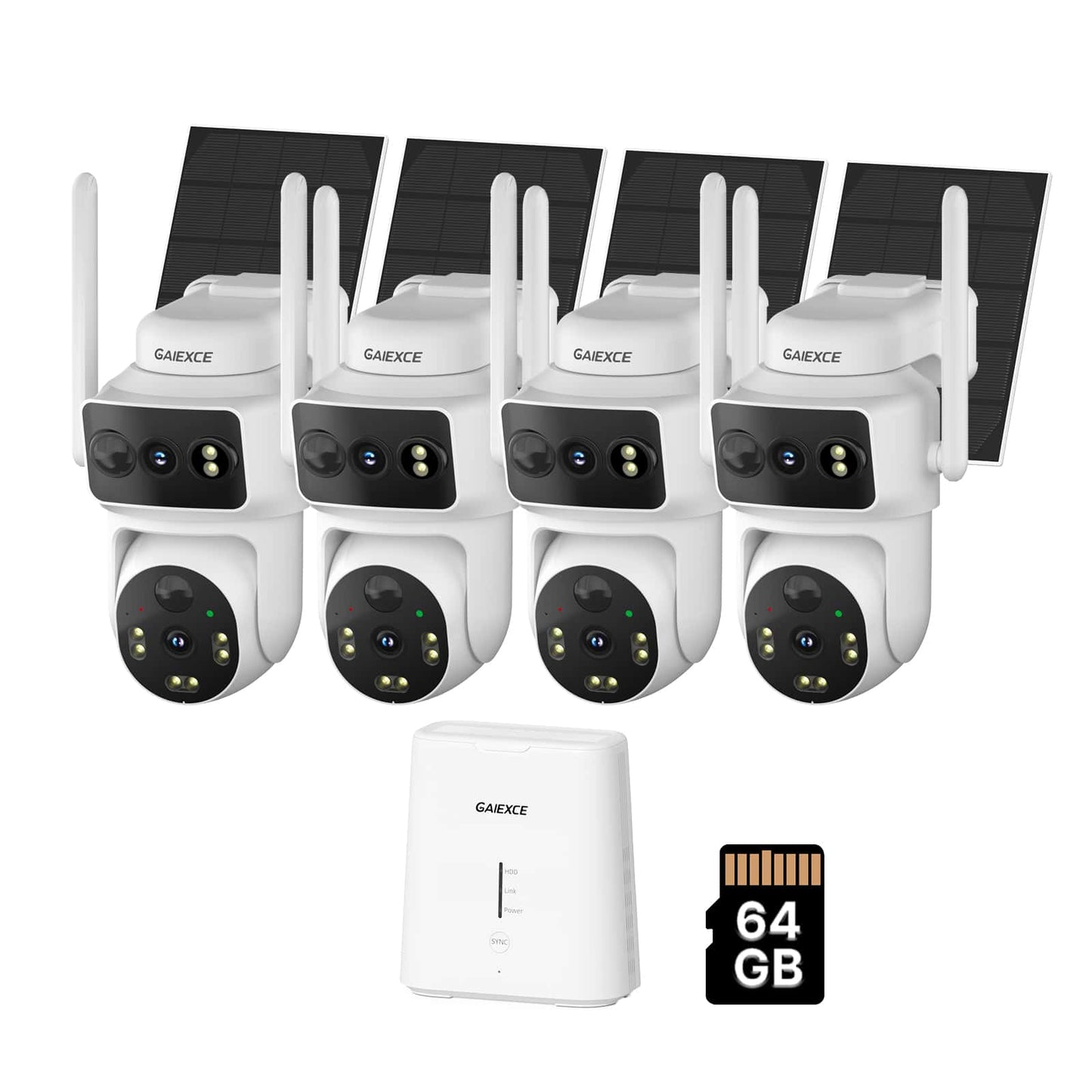 [Wireless Pro, 2.4G&5G WiFi, Expandable 10Channels System] 4MP Wireless Solar Dual Lens Security Camera Outdoor with 64G SD Local Recording