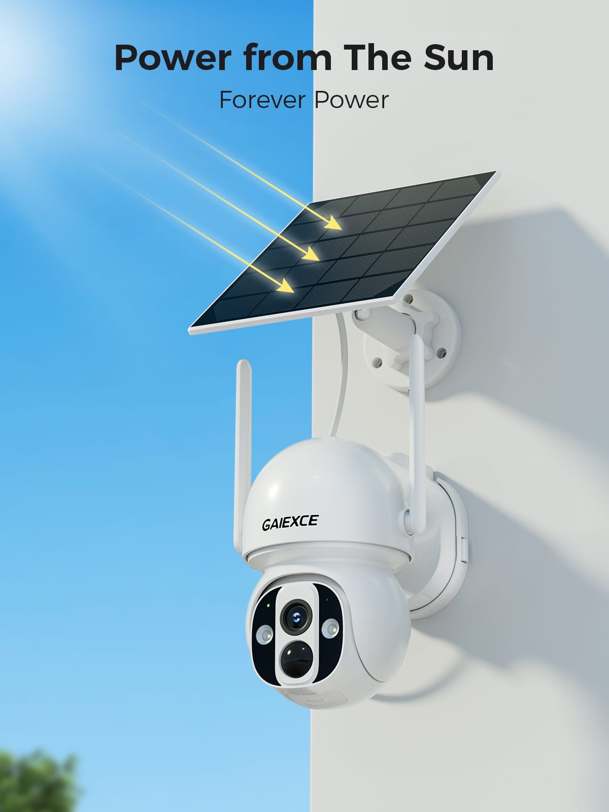 4MP 2.4/5GHz WiFi Pro Solar PTZ Security Camera with Solar Panel