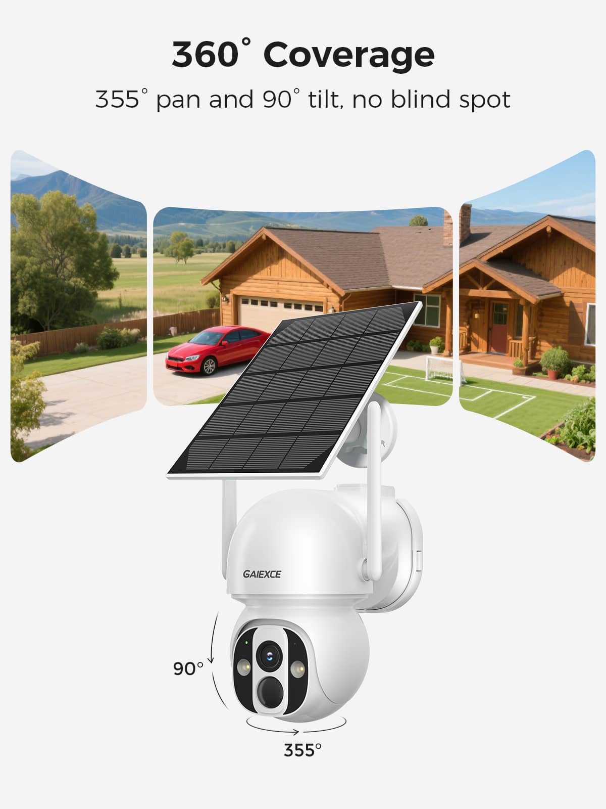 4MP 2.4/5GHz WiFi Pro Solar PTZ Security Camera with Solar Panel